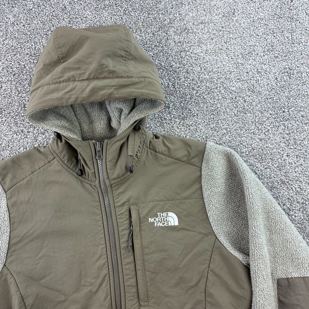 The North Face Denali 2 Hoodie Women's Small Brown Fleece Nylon Full Zip Jacket - Picture 2 of 6